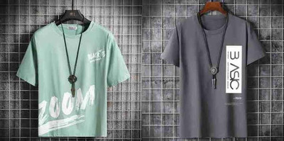 Printed Men Green, Grey T-Shirt