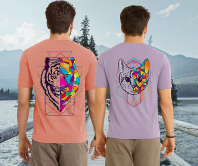 Parona Printed Men Round Neck Pink, Purple T-Shirt