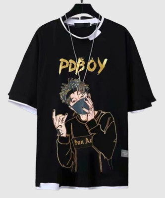 Printed Men Black T-Shirt