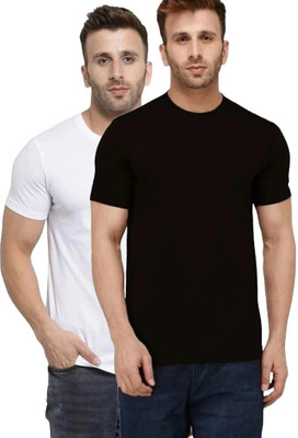 Printed Men Black, White T-Shirt