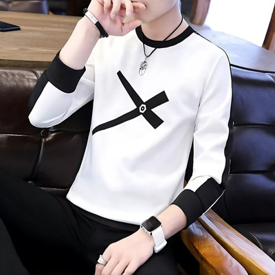 FASHIUM Printed Men Round Neck White T-Shirt