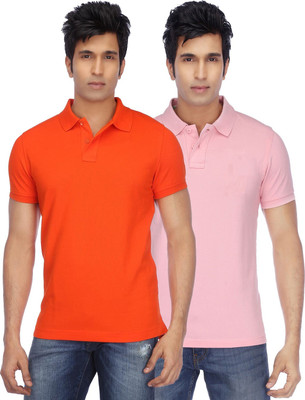 KETEX Solid Men Polo Neck Multicolor T-Shirt