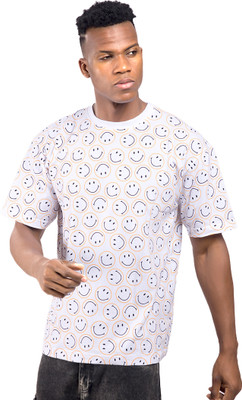 SONI BROS Printed Men Round Neck White T-Shirt