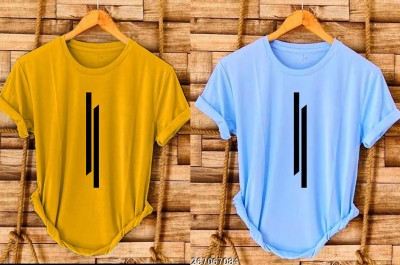 PARA HILLS Printed Men Round Neck Yellow, Blue T-Shirt