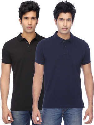 KETEX Solid Men Polo Neck Multicolor T-Shirt