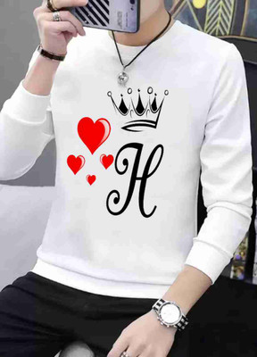 RB Fashion Printed Men Round Neck White T-Shirt