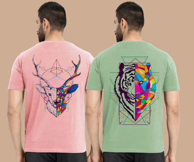 Kasendra Graphic Print Men Round Neck Multicolor T-Shirt