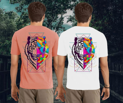 Kasendra Graphic Print Men Round Neck Pink, White T-Shirt