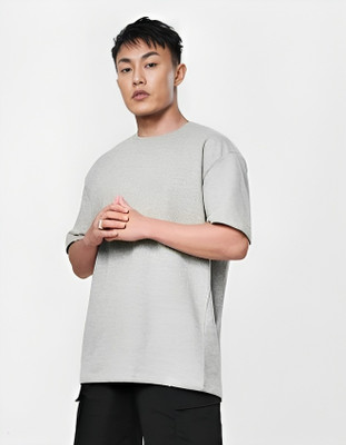 KIDSWING Printed Men Round Neck Grey T-Shirt
