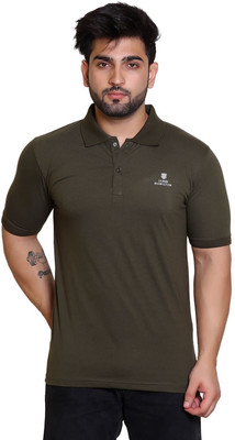 James Hamilton Solid Men Polo Neck Light Green T-Shirt