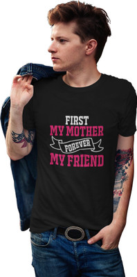 HopOffer Printed, Typography Men Round Neck Black T-Shirt