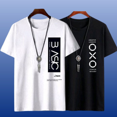 Printed Men White, Black T-Shirt