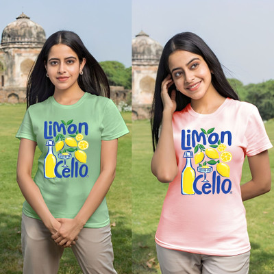 Parona Printed Women Round Neck Green T-Shirt