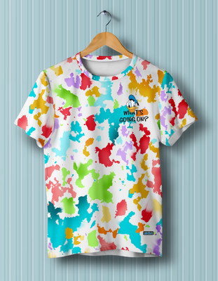 HouseOfCommon Printed Men Round Neck Multicolor T-Shirt
