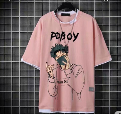 Printed Men Pink T-Shirt