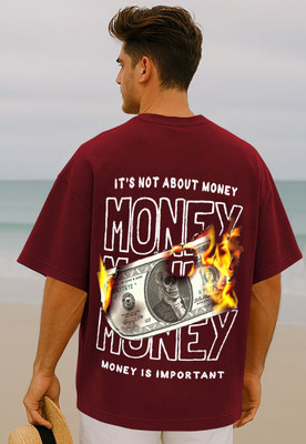 Manico Graphic Print Men Round Neck Maroon T-Shirt