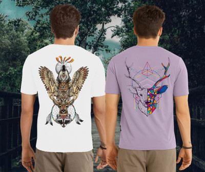 Kasendra Graphic Print Men Round Neck White, Purple T-Shirt