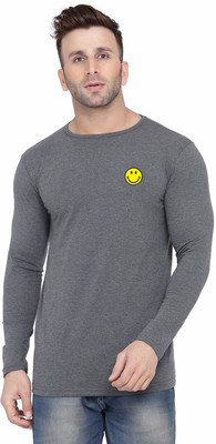 Trendfull Printed Men Round Neck Grey T-Shirt