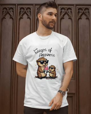MODLING Graphic Print Men Round Neck White T-Shirt