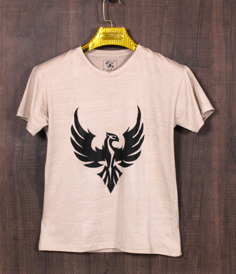 WHITDUCK Printed Men Round Neck Beige T-Shirt