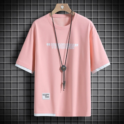 Printed Men Pink T-Shirt
