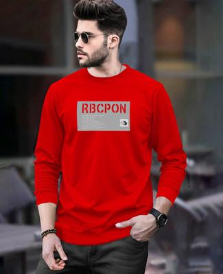ACEBERE Printed Men Round Neck Reversible Red T-Shirt