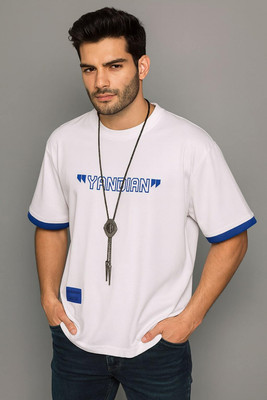 KASPY Printed Men Round Neck White T-Shirt