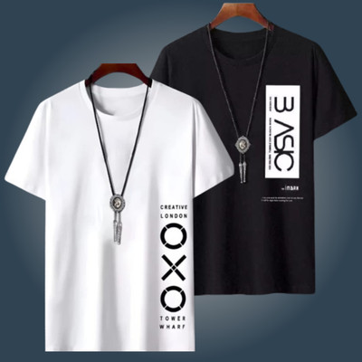 Striped Men Black, White T-Shirt