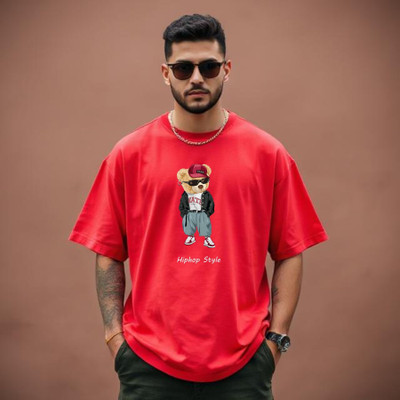 UrGear Printed Men Round Neck Red T-Shirt
