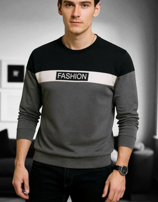 Autna Printed Men Round Neck Grey T-Shirt