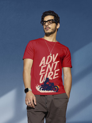 BEWAKOOF Printed Men Round Neck Red T-Shirt