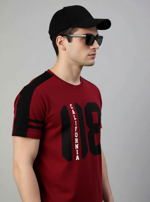 Stylesmyth Printed Men Maroon T-Shirt
