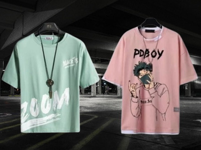 Graphic Print Men Pink, Green T-Shirt