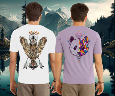 Lecowar Printed Men Round Neck White, Purple T-Shirt