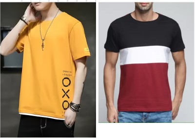 Meetri Graphic Print Men Round Neck Multicolor T-Shirt