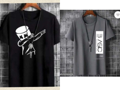 Printed Men Black T-Shirt