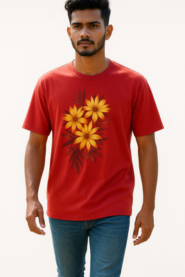 Goodsignn Printed Men Round Neck Red T-Shirt