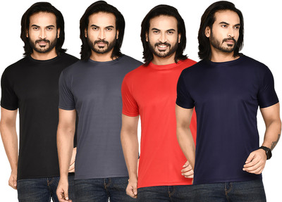 RAPL BHARAT Solid Men Round Neck Multicolor T-Shirt