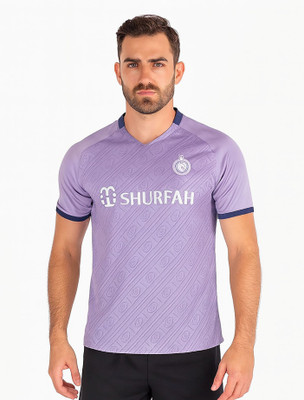 BUGOAT Printed Men V Neck Purple T-Shirt