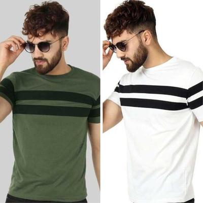 Oishee Printed Men Round Neck Multicolor T-Shirt