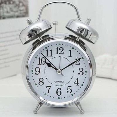Meenamart.com Analog Silver Chrome Clock