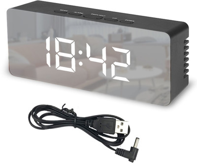 Meenamart.com Digital Black Clock