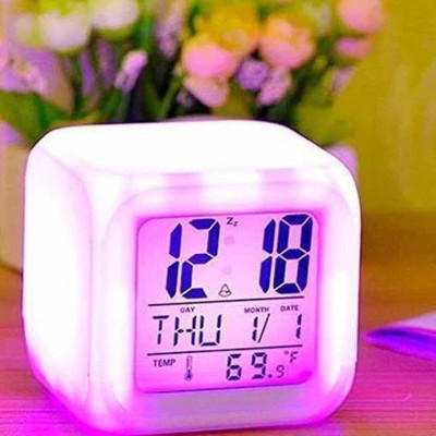 omkarzone Digital White Clock