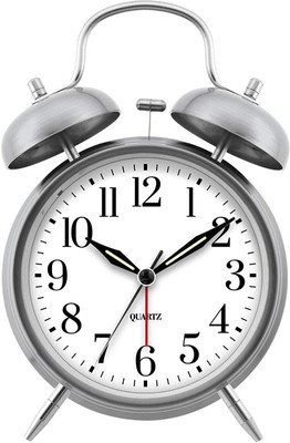 Meenamart.com Analog Silver Clock