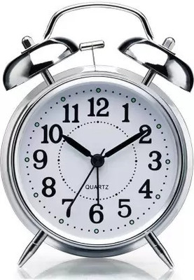 Hirparas Tech Enterprise Analog Silver Clock