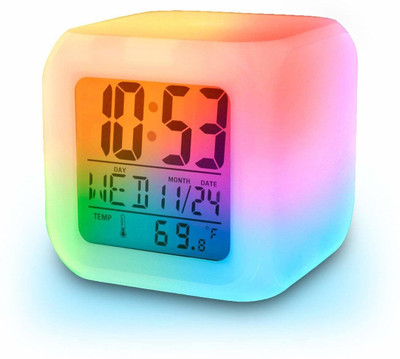 Meenamart.com Digital 7 colour Clock