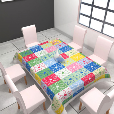 Jainco Decor Floral 6 Seater Table Cover(Multicolor, Polyester)
