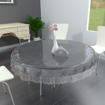 D P C Solid 4 Seater Table Cover(Transparent, PVC)