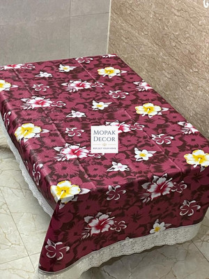Mopak Decor Printed 4 Seater Table Cover(Maroon, Polyester)