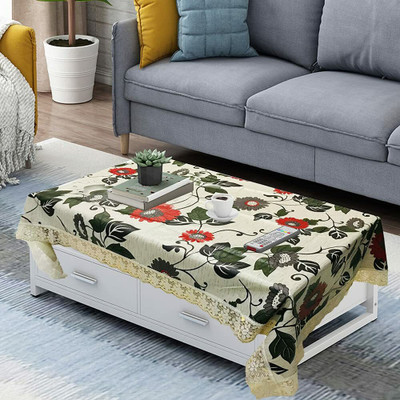 DPA Collection Printed 4 Seater Table Cover(Grey, PVC)